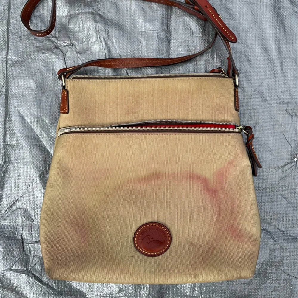 Dooney and Burke Tan Nylon Crossbody - Picture 1 of 5